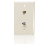 Leviton 40259 Combination Wall Jack - 6P4C/F-Connector
